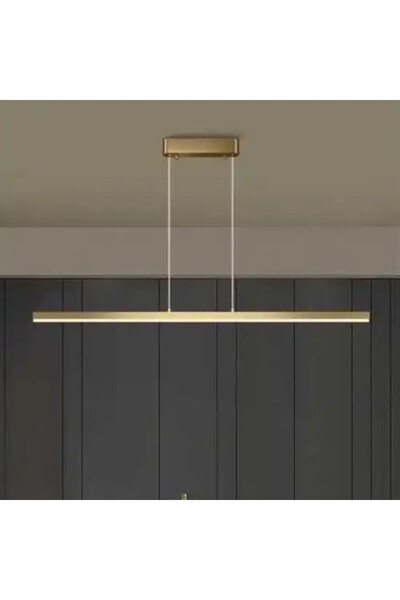 LED CONCEPT LED chandelier with 3 types of light and remote control, gold, linear, 36W, dimmable, 100x25x100cm