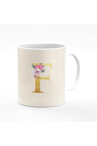 Stylizedd Designer Printed Coffee Mug 11oz Ceramic Personalised Gift Mugs Cup - Custom Monogram Init