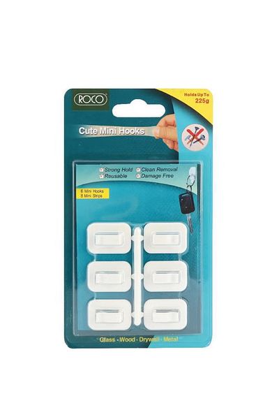 Roco Mini Wall Hook with Double-Sided Adhesive