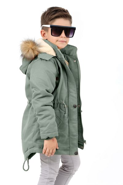 Jannock Girls/Boys Unisex Winter Water Repellent Long Fur Coating Coats Coat 6-15 Years