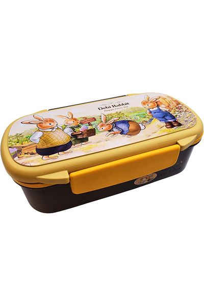 Twisoo Rectangular Kids Lunch Box Rabbit Bento Lunch Box 900ml - Food Grade PP, BPA-Free, 2-Compartm
