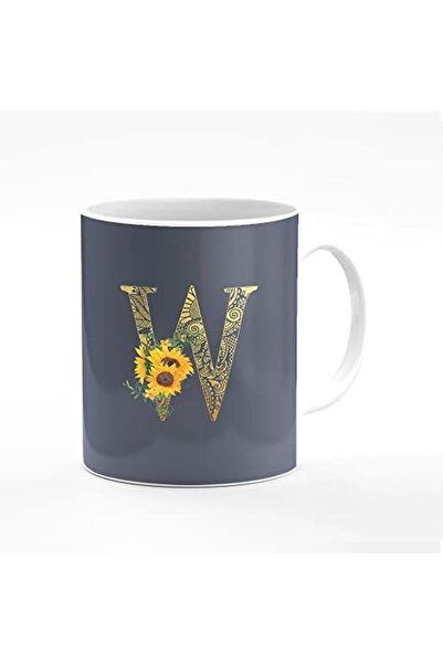 Stylizedd كوب قهوة مطبوع عليه تصميم خاص، 11 أونصة، أكواب سيراميك للهدايا الشخصية - حرف واحد فقط