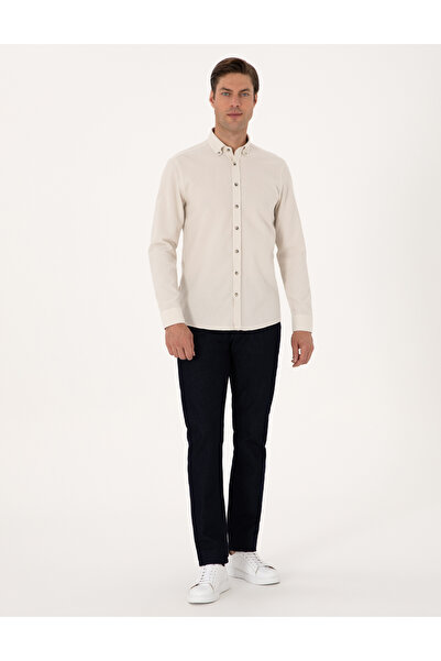 Pierre Cardin Bej Slim Fit Uzun Kollu Gömlek 50311562-VR011