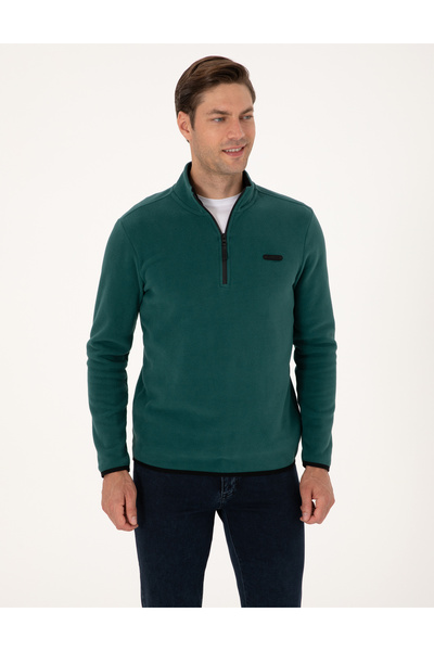 Pierre Cardin Zümrüt Regular Fit Yarım Fermuarlı Polar Sweatshirt 50314056-VR055