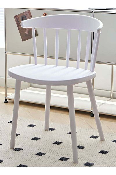 Taimi Modern Plastic Dining Chair, Office Chair, Chair for Dining Room, Kitchen, Living Room - White