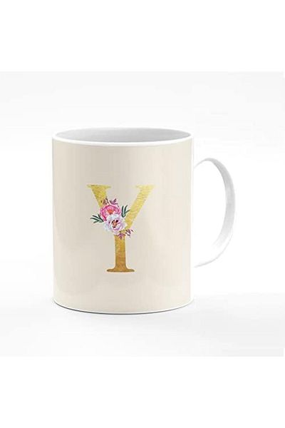 Stylizedd Designer Printed Coffee Mug 11oz Ceramic Personalised Gift Mugs Cup -Custom Monogram Initi