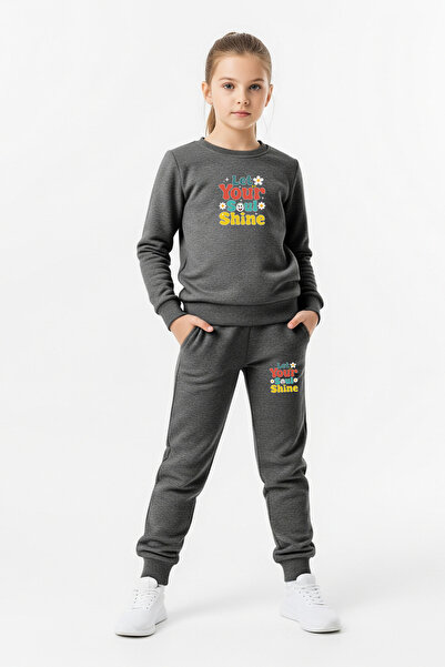 FYK KİDS SET DE PANTALONI DE ANTRENAMENT PENTRU FETE CU GÂRDA ROTUNDĂ PLATĂ