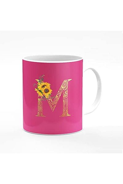 Stylizedd Designer Printed Coffee Mug 11oz Ceramic Personalised Gift Mugs Cup - Custom Monogram Init