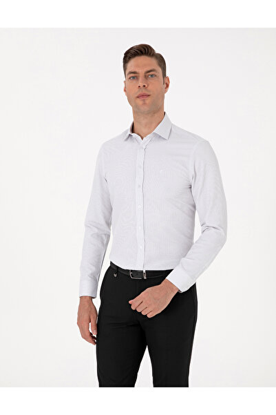Pierre Cardin Koyu Haki Slim Fit Uzun Kollu Gömlek 50315539-VR111