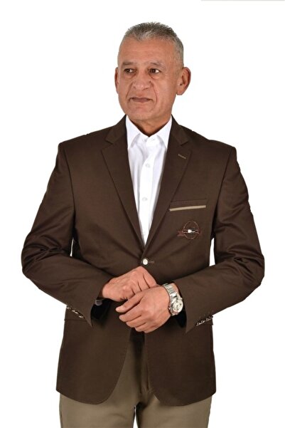 Presto Men's Satin Slimfit Jacket Without Crest Brown 1225-400