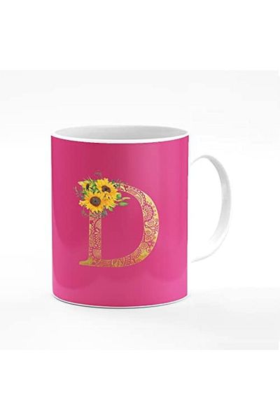 Stylizedd Designer Printed Coffee Mug 11oz Ceramic Personalised Gift Mugs Cup - Custom Monogram Init