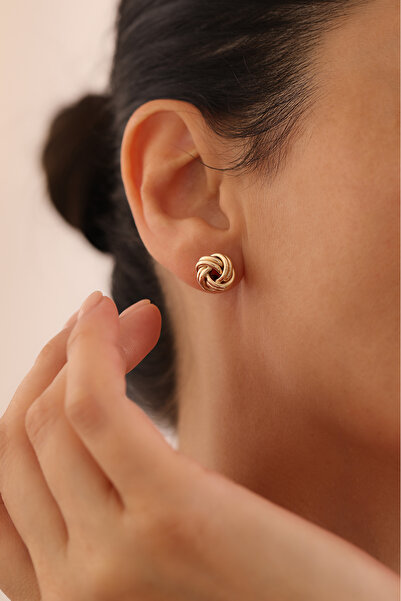 YAVUZ KUYUMCULUK 14 Ayar Altın Düğüm Büyük Küpe