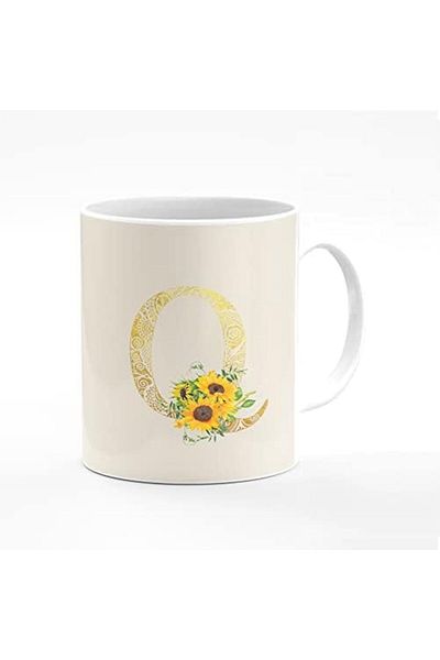 Stylizedd Designer Printed Coffee Mug 11oz Ceramic Personalised Gift Mugs Cup - Custom Monogram Init
