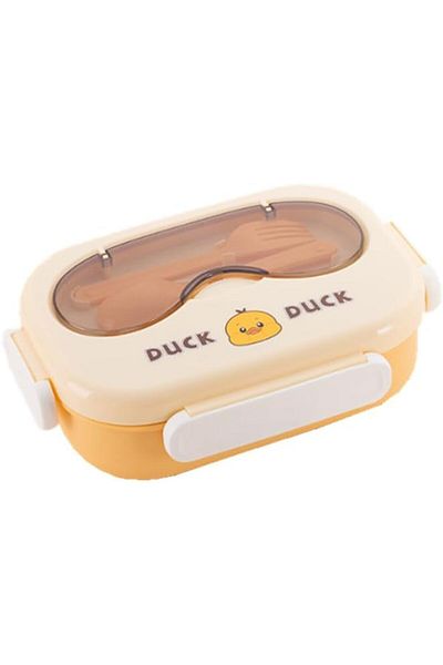 Twisoo Cute Cartoon Bento Stainless Steel Lunch Box Double Decker With Soup Bowl, Plastic Spoon, For