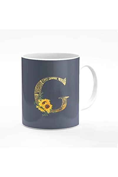 Stylizedd كوب قهوة مطبوع عليه تصميم خاص، 11 أونصة، أكواب سيراميك للهدايا الشخصية - حرف واحد فقط