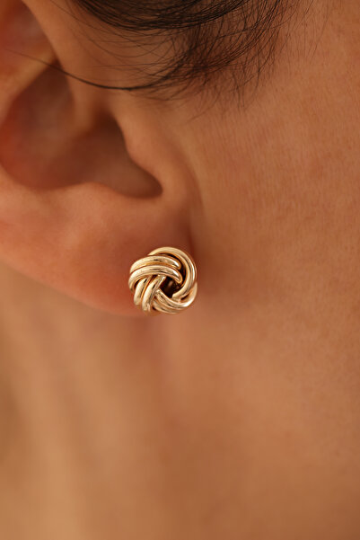 YAVUZ KUYUMCULUK 14 Ayar Altın Düğüm Büyük Küpe