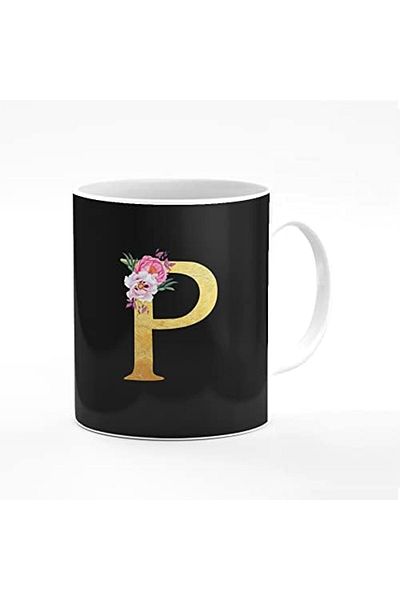 Stylizedd Designer Printed Coffee Mug 11oz Ceramic Personalized Gift Mugs Cup - Custom Monogram Init