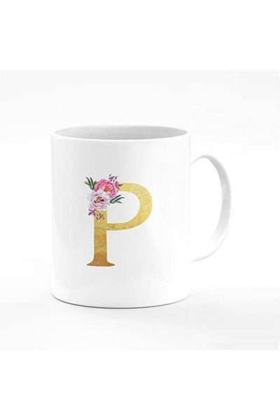 Stylizedd Designer Printed Coffee Mug 11oz Ceramic Personalised Gift Mugs Cup -Custom Monogram Initi