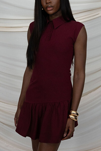 ŞEBNEM GÜNAY Burgundy Polo Dress