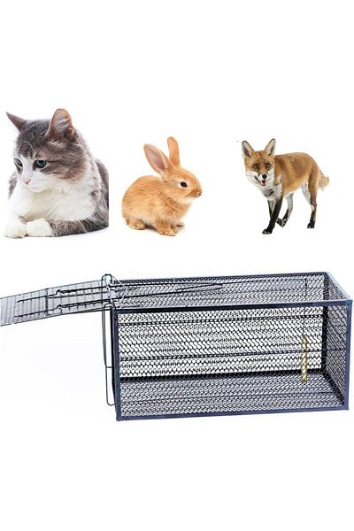 CFT Live Animal Trap Cage - Medium Size for Catching Cats, Rabbits, Squirrels, and Pests with Fast Trigg