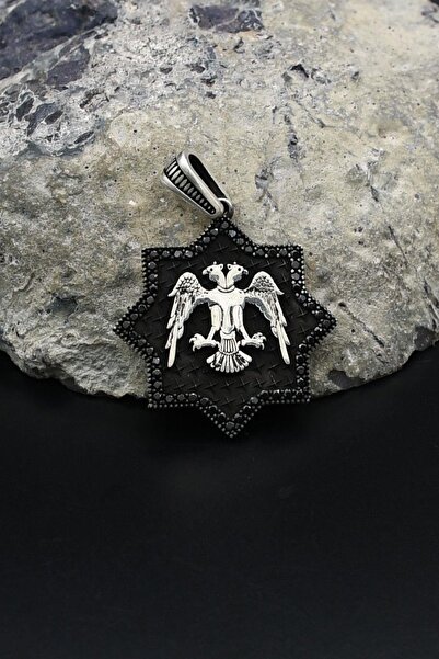 Prestige Kolye Ucu Çift Başlı Kartal - Selçuklu Kartalı 925 Ayar Gümüş 902147