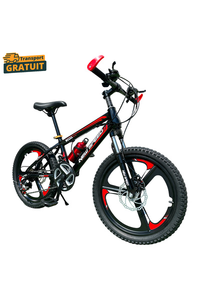 NEW SPEED Bicicletă pentru copii de 20 de inci, 21 de viteze, frâne cu disc, ...