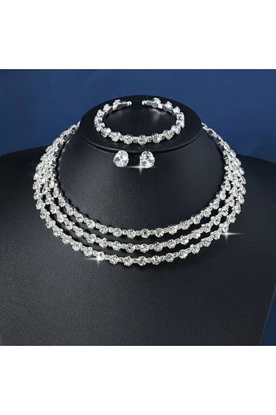 seltuğ High Quality Luxury for Women Stylish Bracelet and Earrings Set for Weddings, Invitations or Parties
