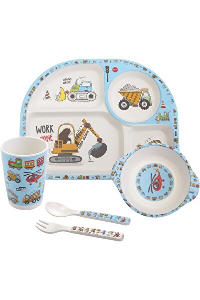 Factory Price 5 Piece Work Zone Bamboo Tableware Set