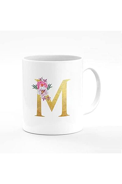 Stylizedd Designer Printed Coffee Mug 11oz Ceramic Personalised Gift Mugs Cup - Custom Monogram Init