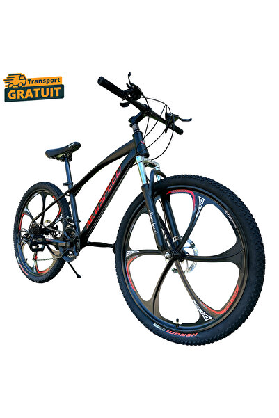 NEW SPEED Bicicletă MTB, roți de 24 inch, 21 de viteze, cadru din oțel, frâne...