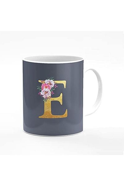 Stylizedd Designer Printed Coffee Mug, 11oz Ceramic Mug, Personalized Gift Mug - Custom Initial Alph
