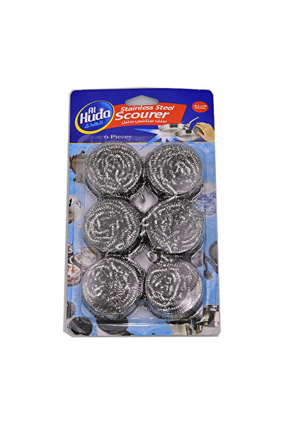 HUDA إسفنجة من الفولاذ المقاوم للصدأ، 6 قطع