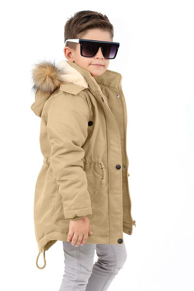 Jannock Girls/Boys Unisex Winter Water Repellent Long Fur Coating Coats Coat 6-15 Years