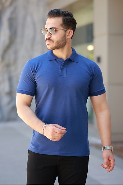 COMBİNE MİCHAİL Men's Basic Short Sleeve Red Polo Neck T-Shirt