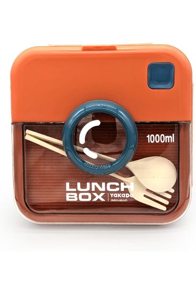 Twisoo صندوق غداء بينتو بتصميم كاميرا للأطفال، سعة 1000 مل، مقاوم للتسرب، خال...