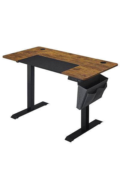 SONGMICS Desk with electric height adjustment, 4 height memory, 60x120x(72-120)cm, rustic brown