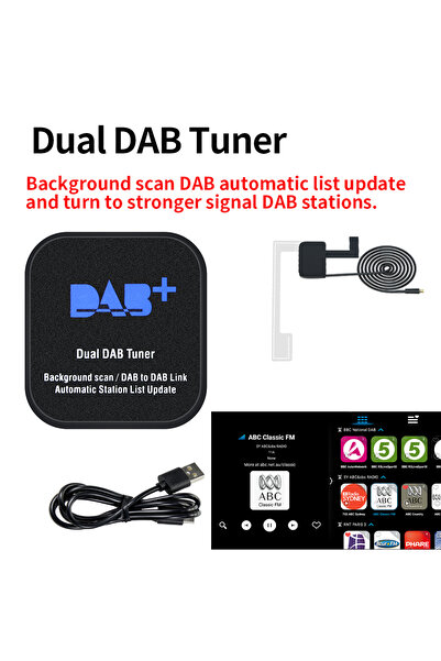Choice4 جهاز استقبال راديو السيارة ثنائي النطاق DAB+ مع هوائي DAB+، متوافق مع...