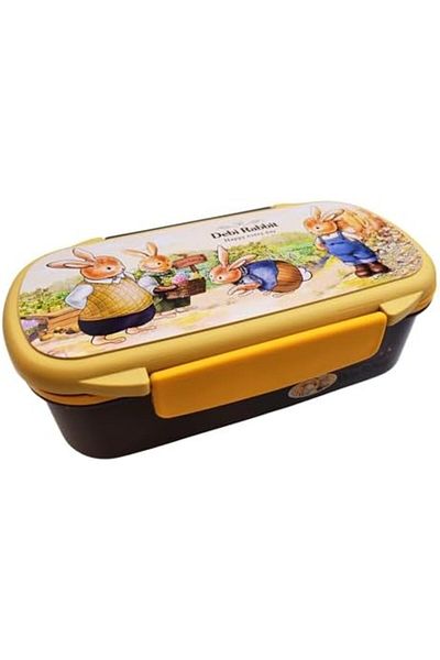 Twisoo Rectangular Kids Lunch Box Rabbit Bento Lunch Box 900ml - Food Grade PP, BPA-Free, 2-Compartm