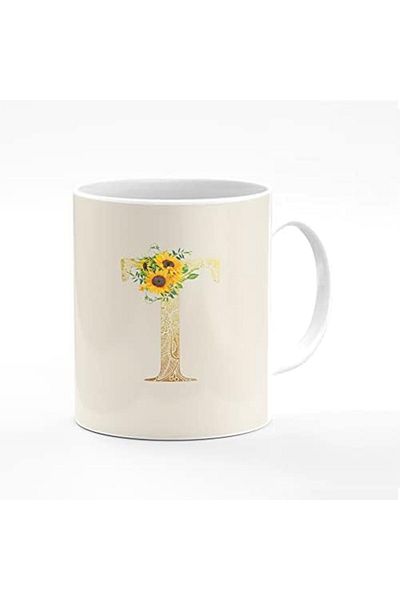 Stylizedd Designer Printed Coffee Mug 11oz Ceramic Personalised Gift Mugs Cup - Custom Monogram Init