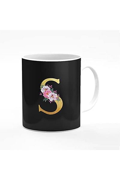 Stylizedd Designer Printed Coffee Mug 11oz Ceramic Personalised Gift Mugs Cup - Custom Monogram Init