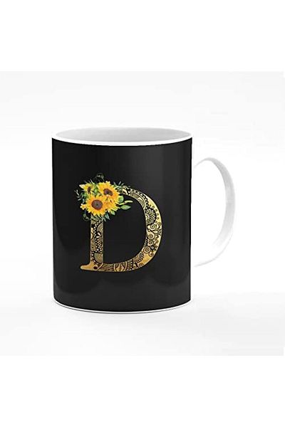 Stylizedd Designer Printed Coffee Mug 11oz Ceramic Personalised Gift Mugs Cup - Custom Monogram Init