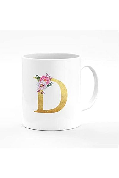Stylizedd Designer Printed Coffee Mug 11oz Ceramic Personalised Gift Mugs Cup - Custom Monogram Init
