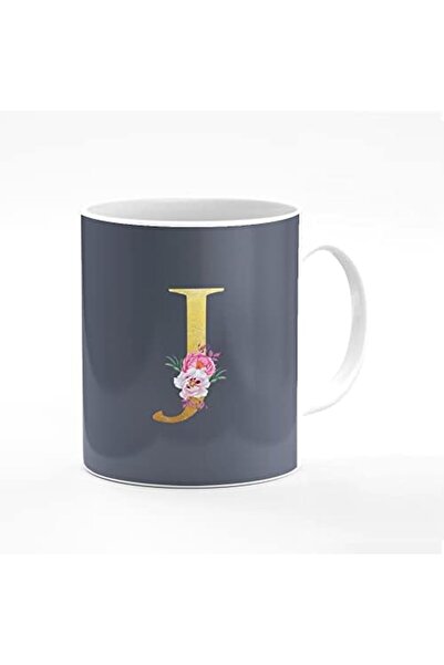 Stylizedd كوب قهوة مطبوع عليه تصميم خاص، 11 أونصة، أكواب سيراميك للهدايا الشخصية - حرف واحد فقط