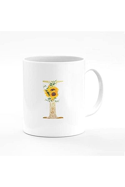Stylizedd Designer Printed Coffee Mug 11oz Ceramic Personalised Gift Mugs Cup - Custom Monogram Init