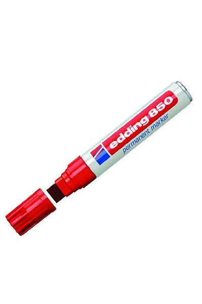Edding 850 Permanent Marker – Red, 5-15 mm Chisel Tip, Bold & Long-Lasting