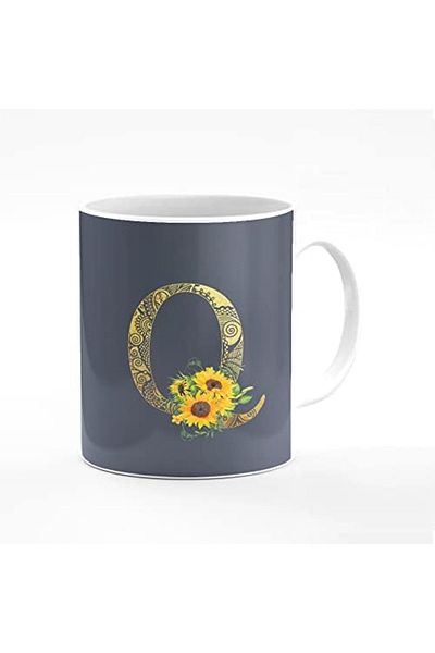 Stylizedd Designer Printed Coffee Mug 11oz Ceramic Personalised Gift Mugs Cup - Custom Monogram Init