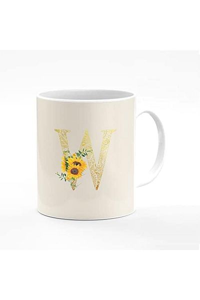 Stylizedd Designer Printed Coffee Mug 11oz Ceramic Personalised Gift Mugs Cup - Custom Monogram Init