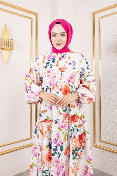 Tesettür Dünyası Lamia Dress Tsd250211 Orange