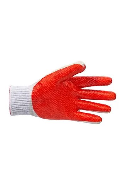 beorol Work gloves made of cotton, polyester, and latex, REDWING-L,
