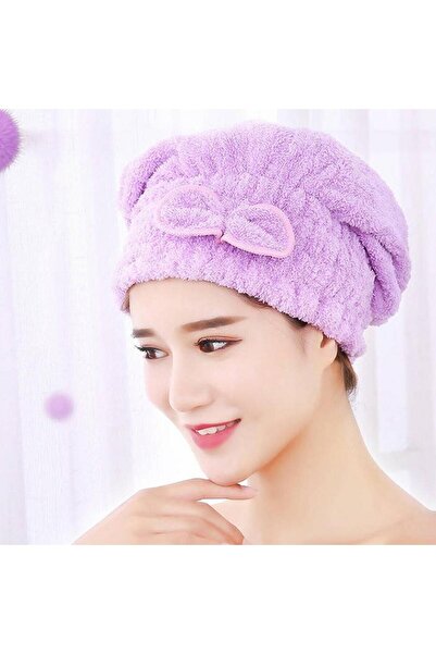 Kiesa Yumuşak Saç Kurutma Bone Havlusu Saç Kurutma Havlusu Lastikli Fiyonklu